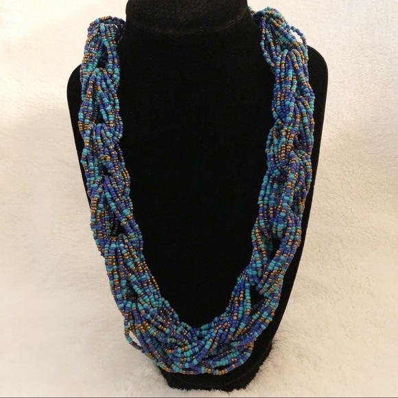 NWT R.J. GRAZIANO Boho Multi-color Twisted Seed Bead Collared Statement Necklace - Picture 11 of 11